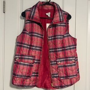 Crown & Ivy Pink Plaid Vest